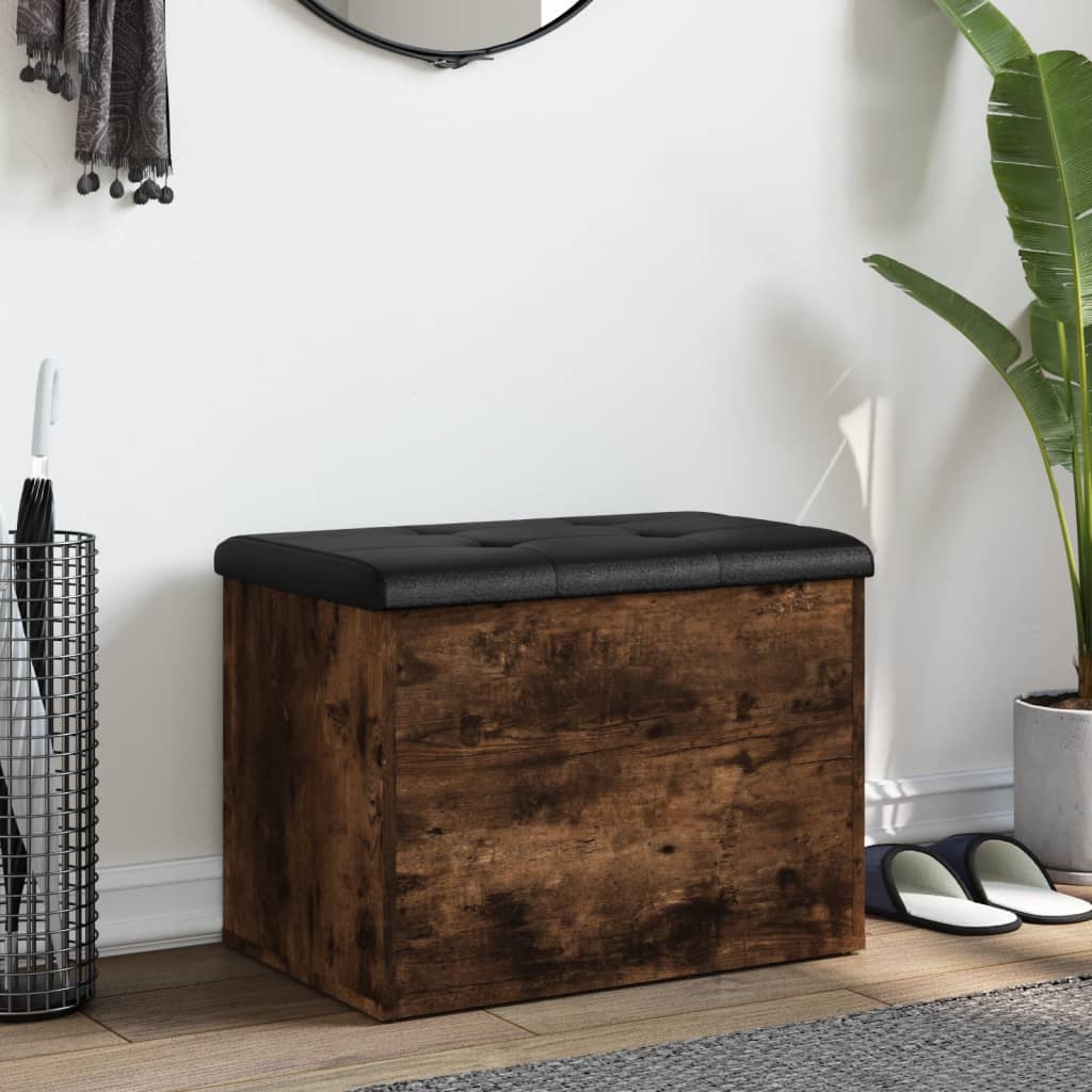 Banc de rangement chêne fumé 62x42x45 cm bois d'ingénierie - XIOS
