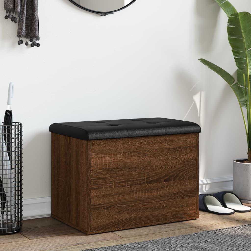 Banc de rangement chêne marron 62x42x45 cm bois d'ingénierie - XIOS