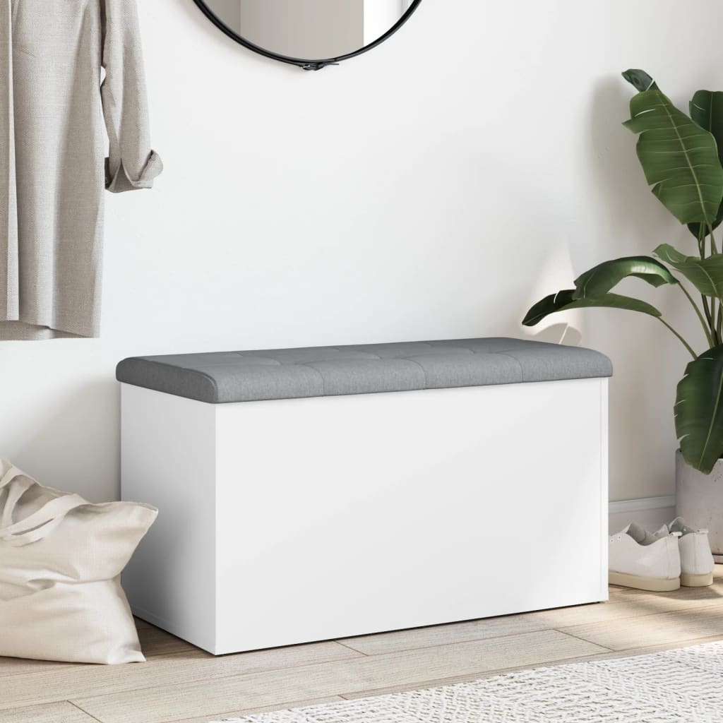 Banc de rangement Blanc 82x42x45 cm Bois d'ingénierie - XIOS