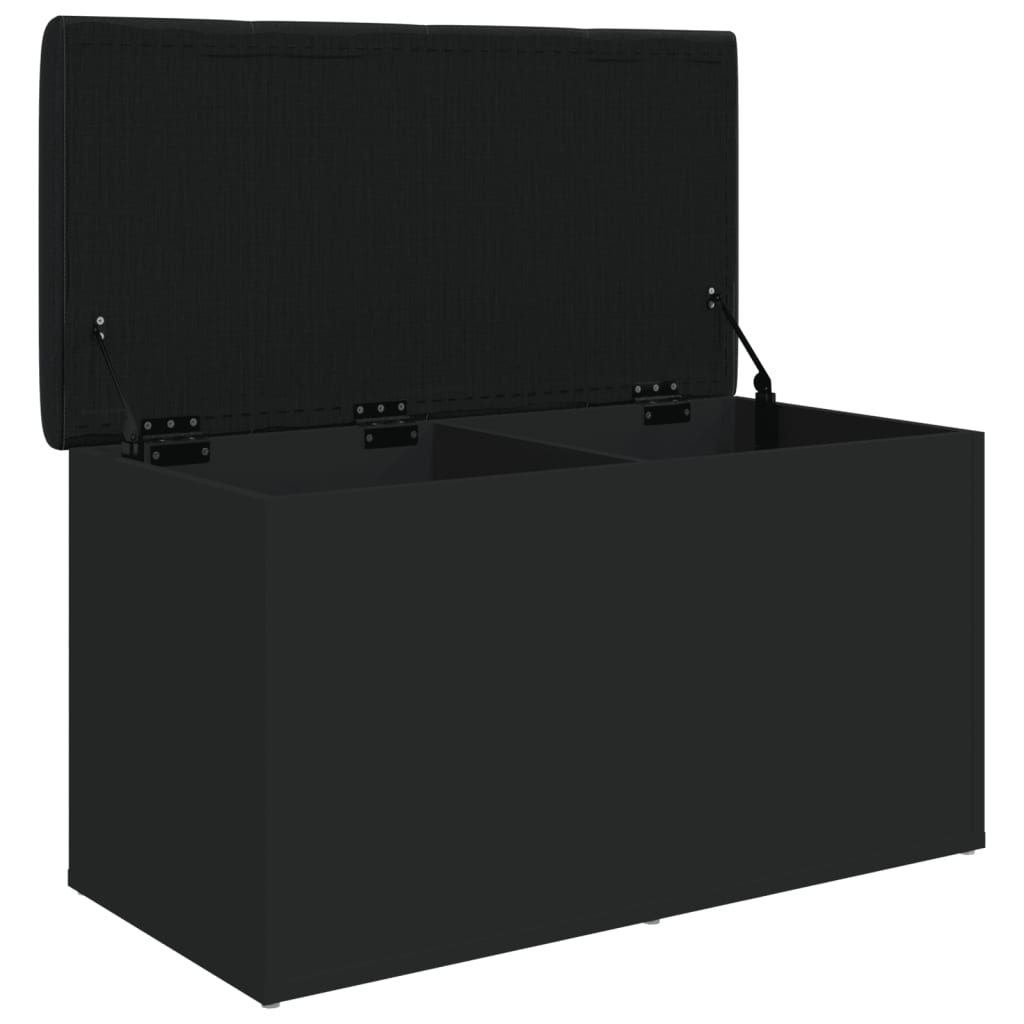 Banc de rangement noir 82x42x45 cm bois d'ingénierie - XIOS