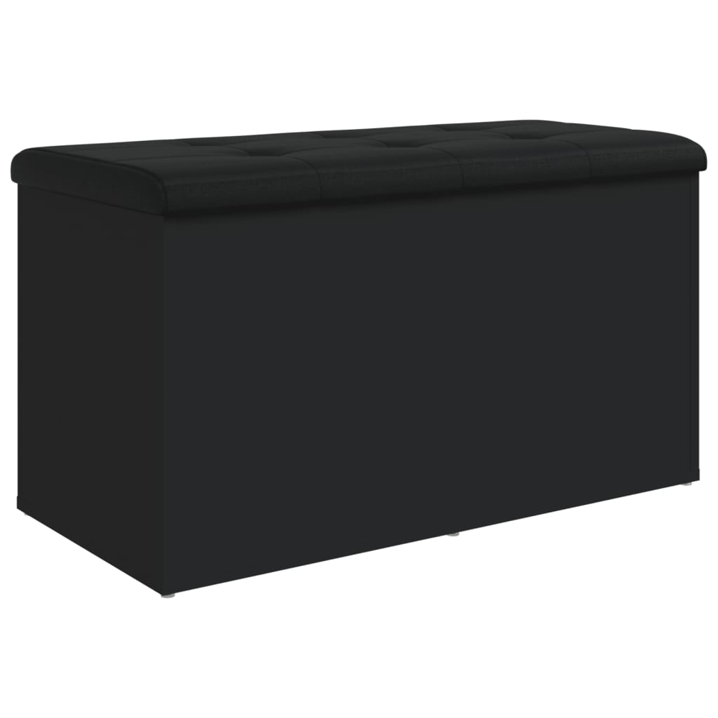 Banc de rangement noir 82x42x45 cm bois d'ingénierie - XIOS