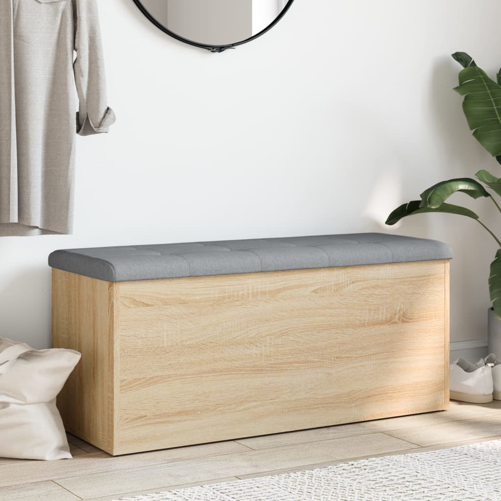 Banc de rangement chêne sonoma 102x42x45 cm bois d'ingénierie - XIOS