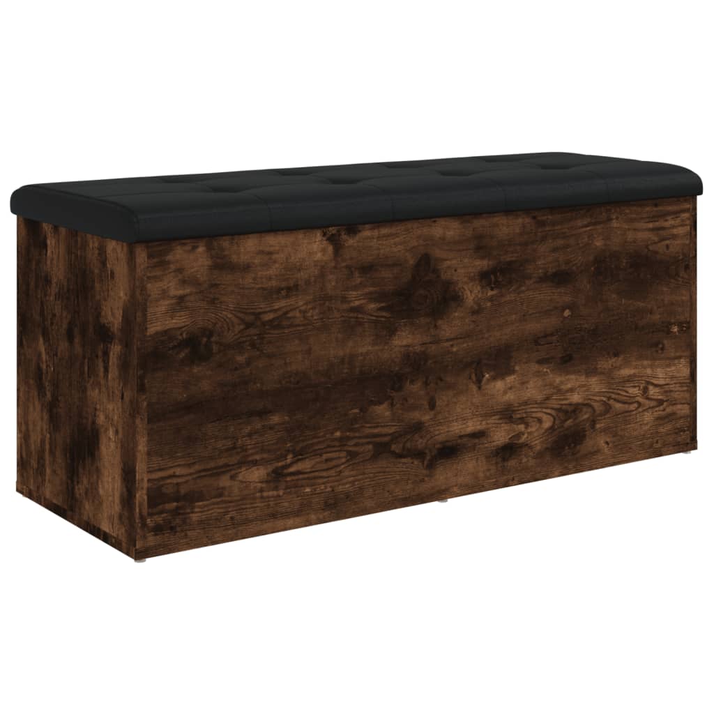 Banc de rangement chêne fumé 102x42x45 cm bois d'ingénierie - XIOS
