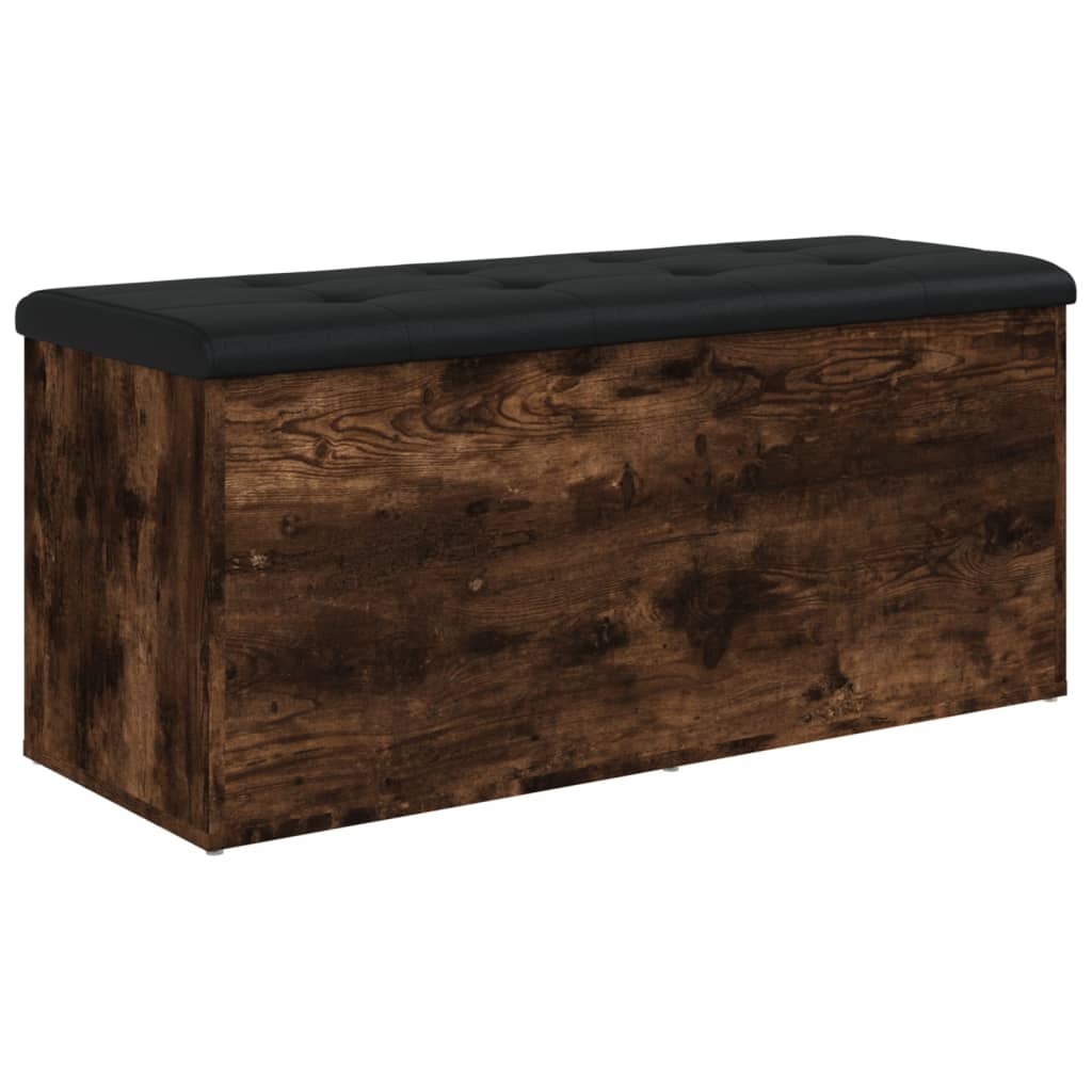 Banc de rangement chêne fumé 102x42x45 cm bois d'ingénierie - XIOS