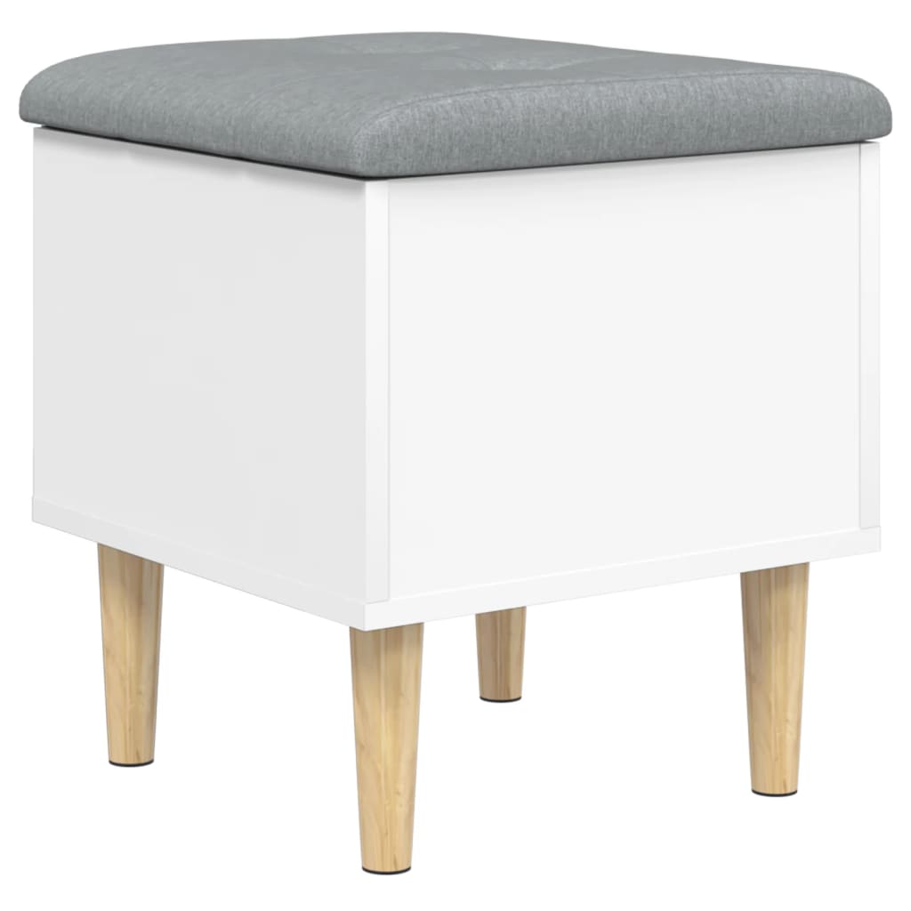 Banc de rangement blanc 42x42x46 cm bois d'ingénierie - XIOS