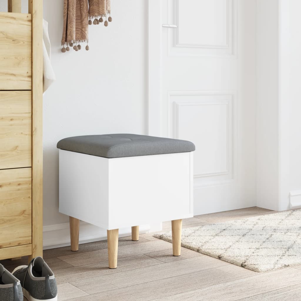 Banc de rangement blanc 42x42x46 cm bois d'ingénierie - XIOS