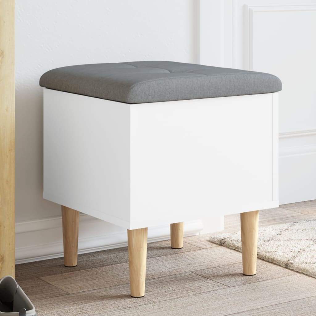 Banc de rangement blanc 42x42x46 cm bois d'ingénierie - XIOS