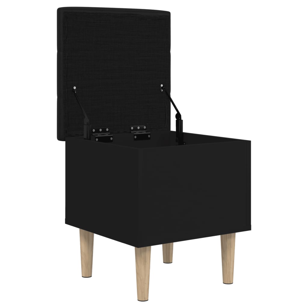 Banc de rangement noir 42x42x46 cm bois d'ingénierie - XIOS