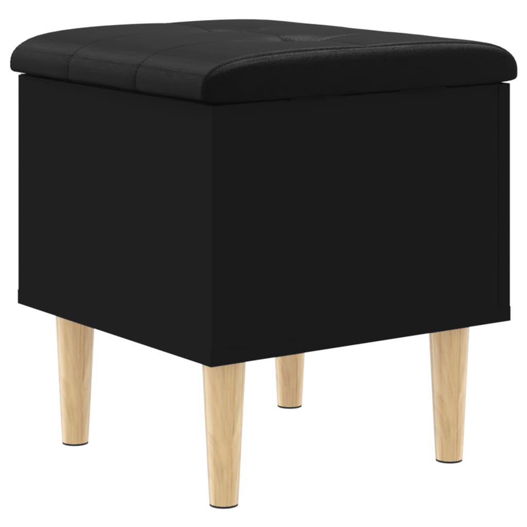 Banc de rangement noir 42x42x46 cm bois d'ingénierie - XIOS