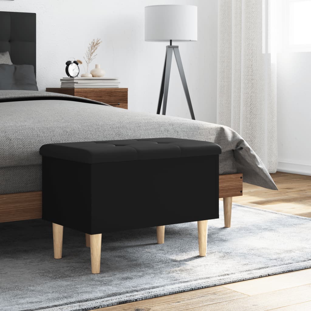 Banc de rangement noir 62x42x46 cm bois d'ingénierie - XIOS