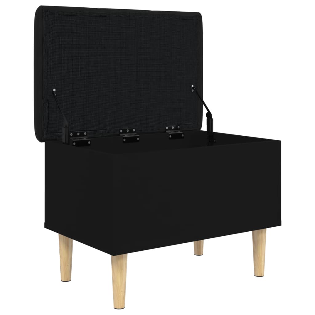 Banc de rangement noir 62x42x46 cm bois d'ingénierie - XIOS