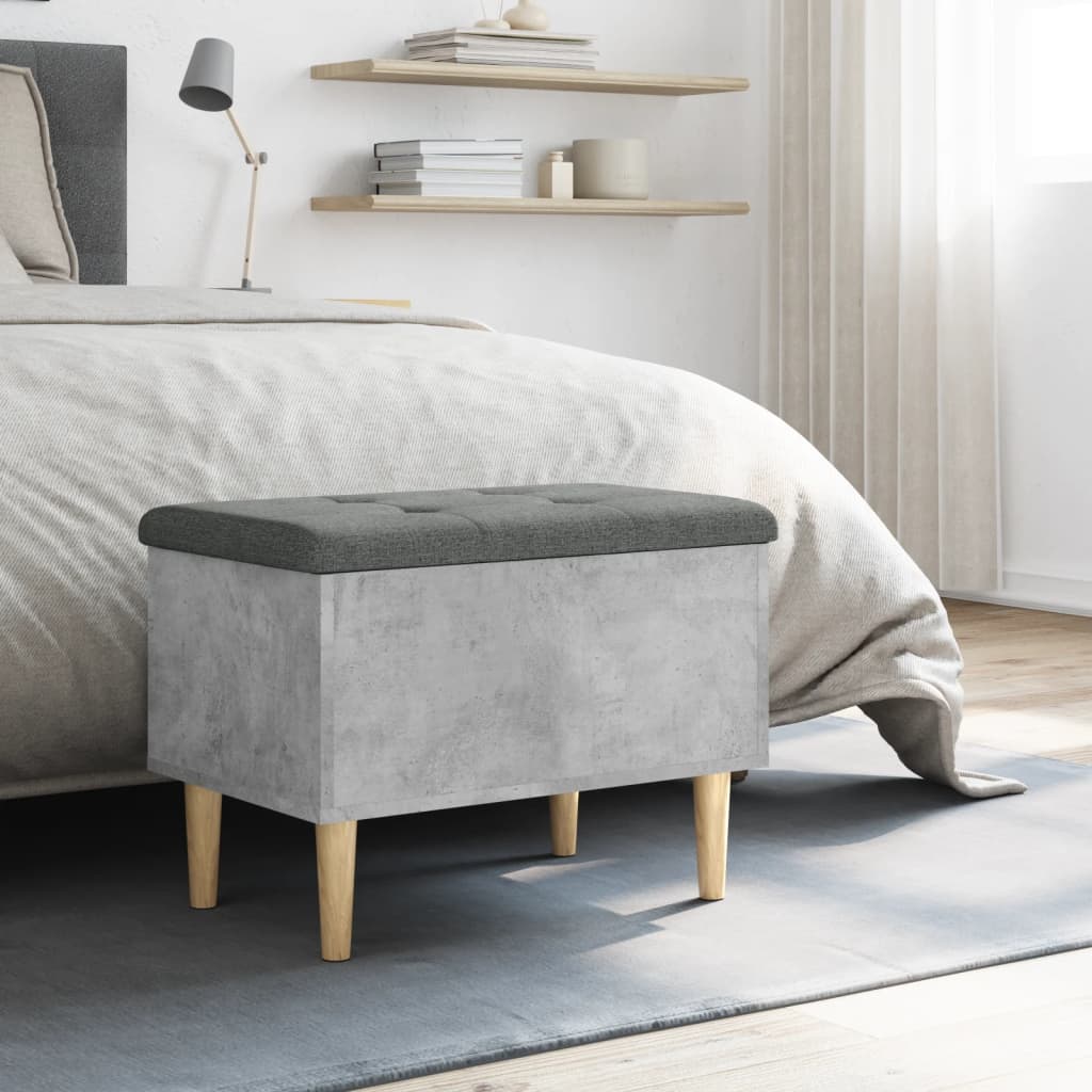 Banc de rangement gris béton 62x42x46 cm bois d'ingénierie - XIOS