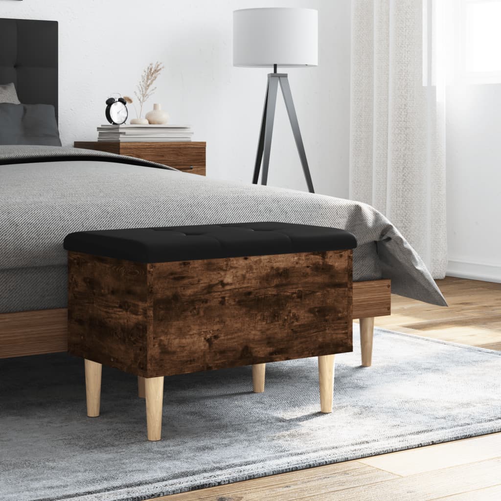 Banc de rangement chêne fumé 62x42x46 cm bois d'ingénierie - XIOS