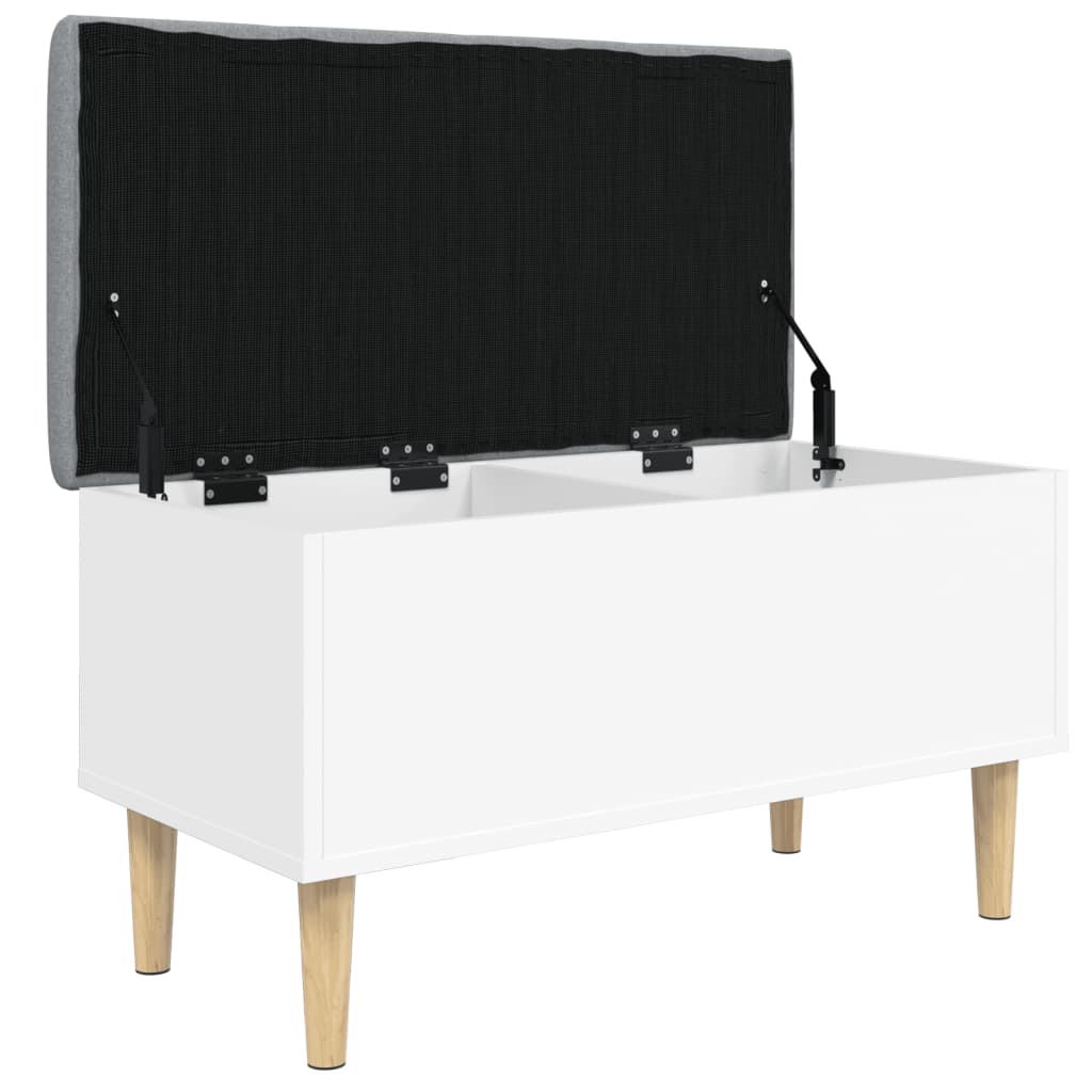 Banc de rangement blanc 82x42x46 cm bois d'ingénierie - XIOS