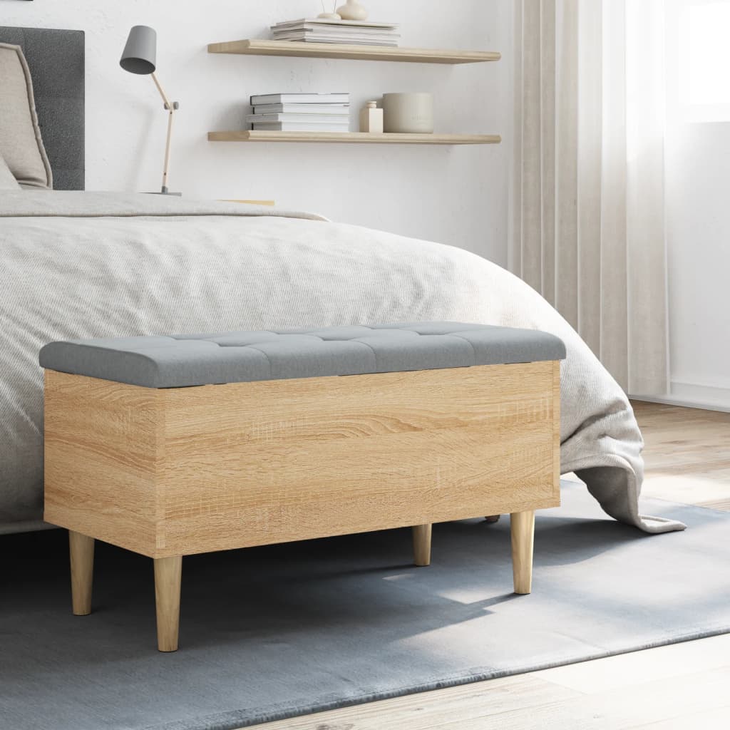 Banc de rangement chêne sonoma 82x42x46 cm bois d'ingénierie - XIOS