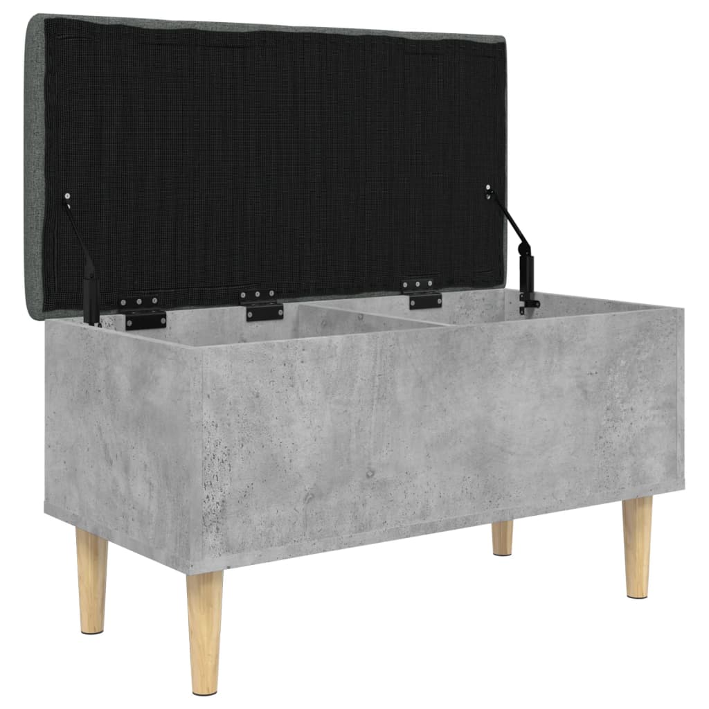 Banc de rangement gris béton 82x42x46 cm bois d'ingénierie - XIOS