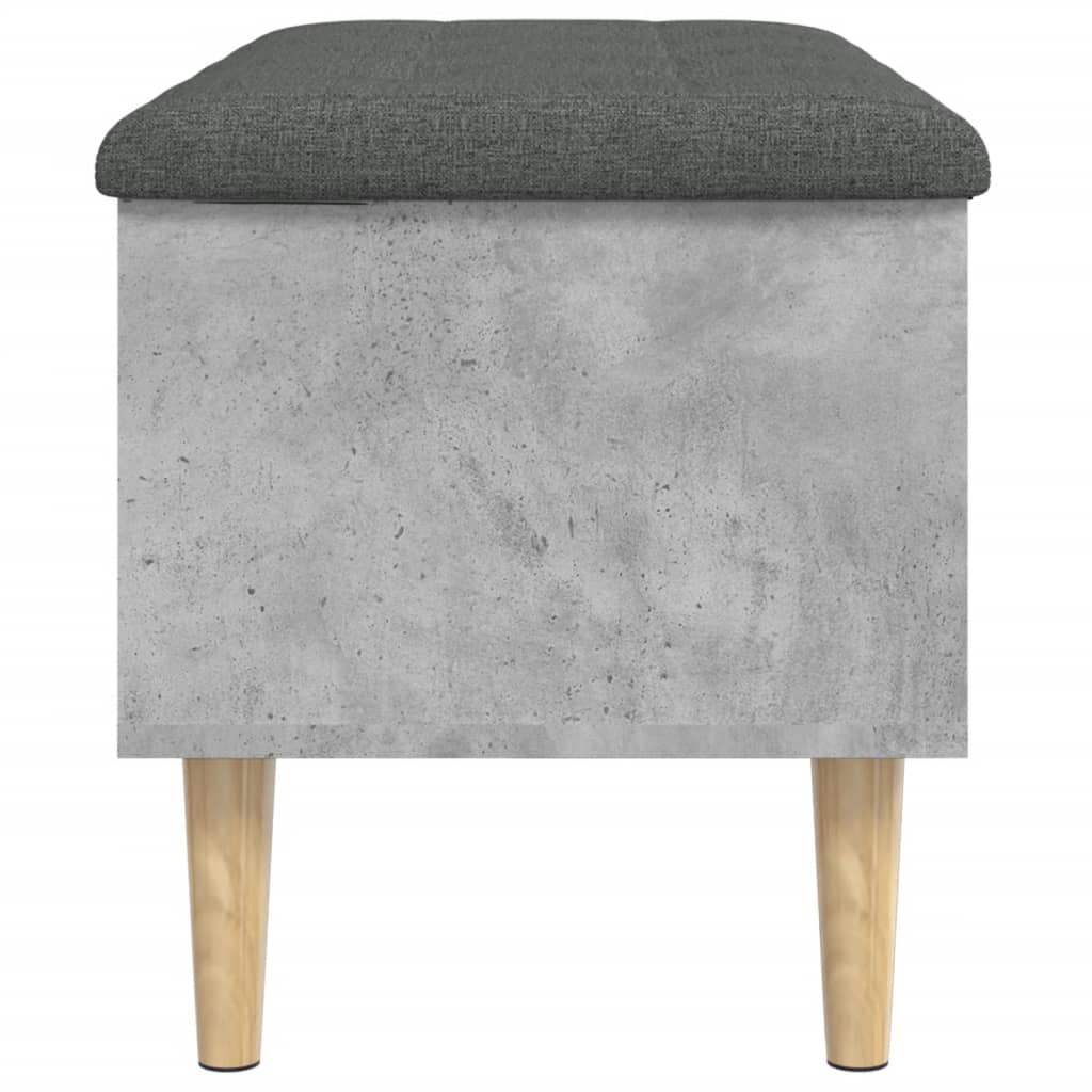 Banc de rangement gris béton 82x42x46 cm bois d'ingénierie - XIOS