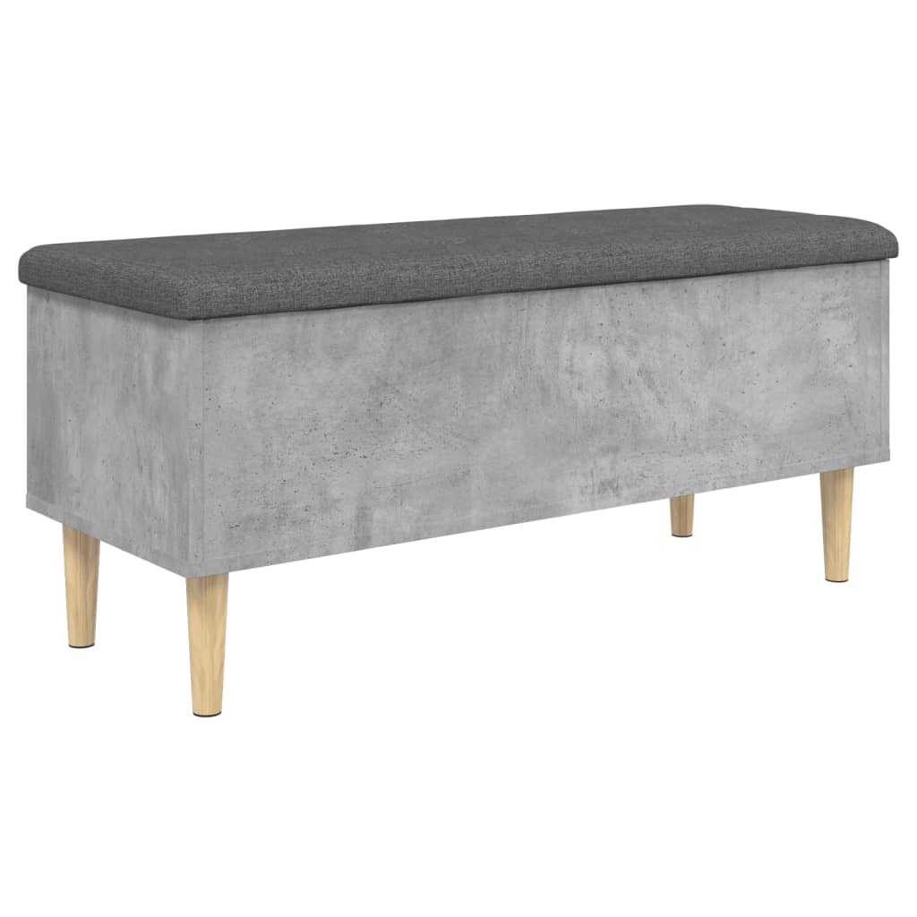 Banc de rangement gris béton 102x42x46 cm bois d'ingénierie - XIOS
