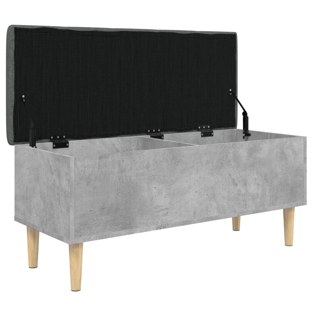 Banc de rangement gris béton 102x42x46 cm bois d'ingénierie - XIOS