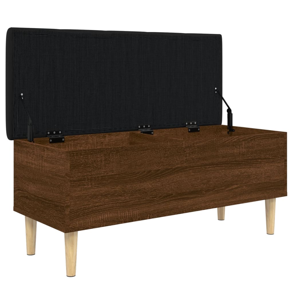 Banc de rangement chêne marron 102x42x46 cm bois d'ingénierie - XIOS
