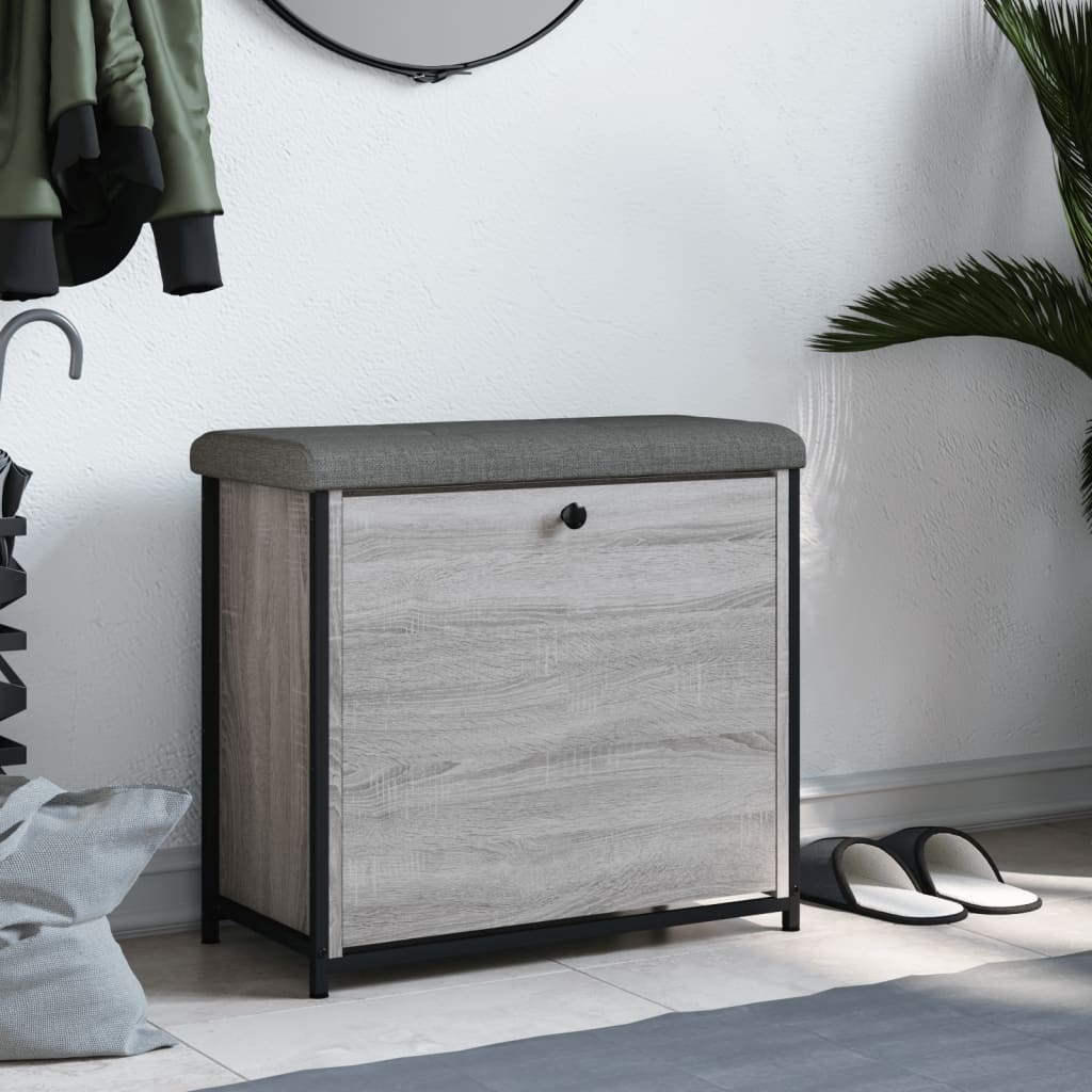 Banc à chaussures tiroir rabattable sonoma gris 62x32x56 cm - XIOS