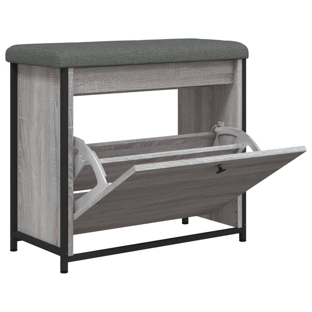 Banc à chaussures tiroir rabattable sonoma gris 62x32x56 cm - XIOS