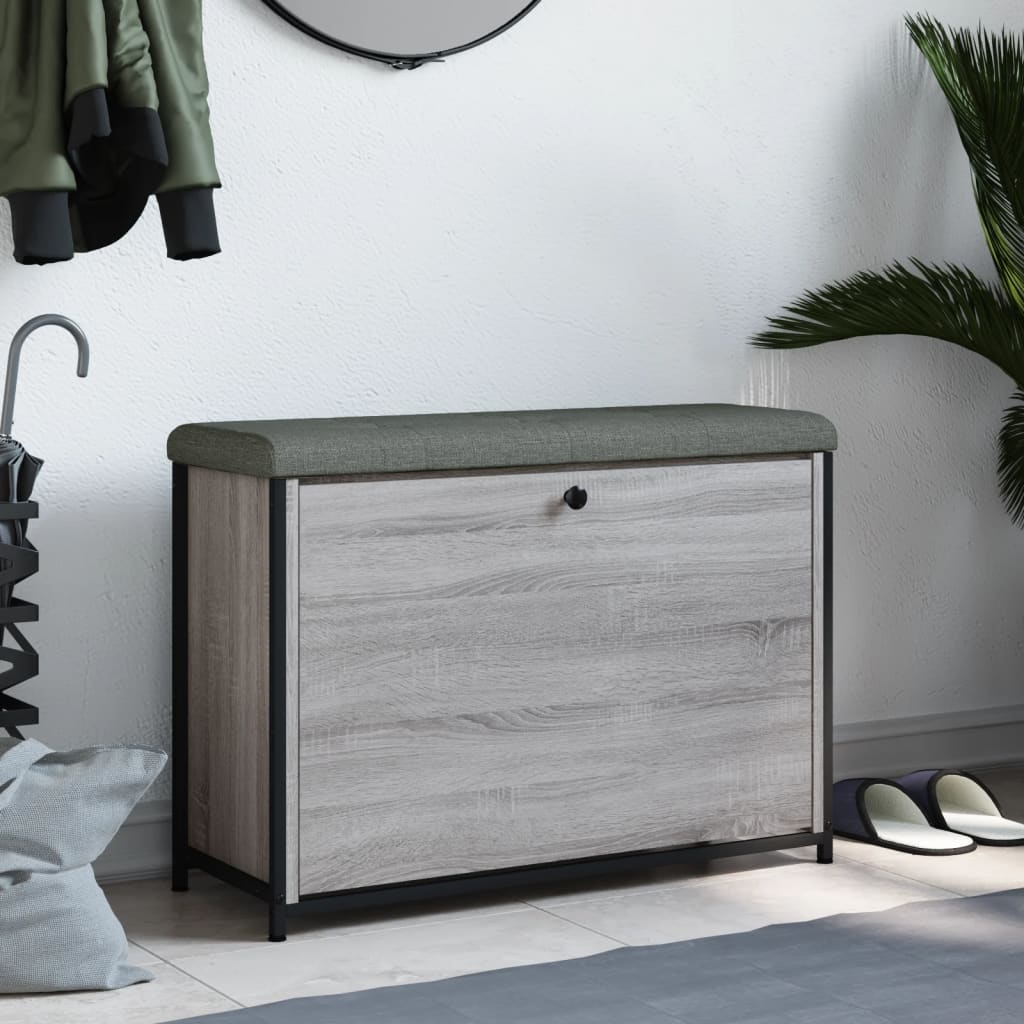 Banc à chaussures tiroir rabattable chêne sonoma 82x32x56 cm - XIOS