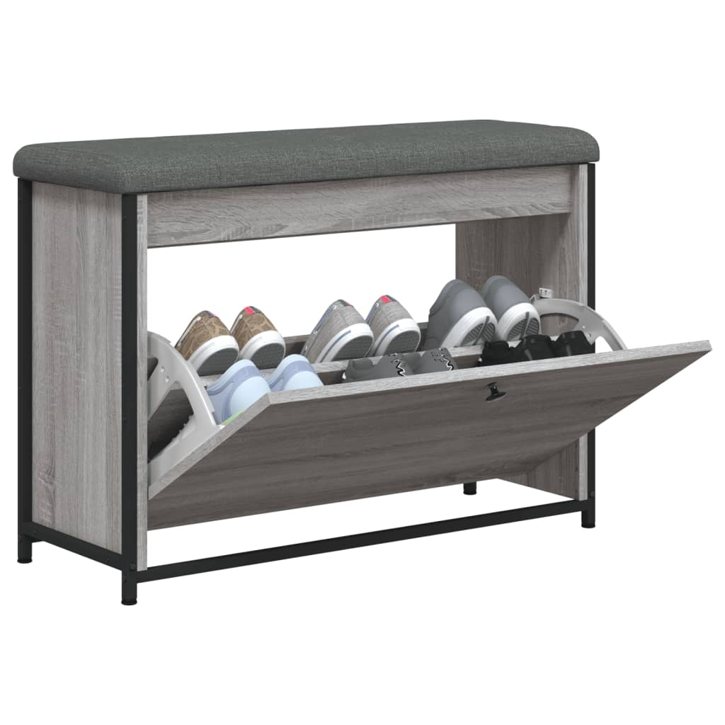 Banc à chaussures tiroir rabattable chêne sonoma 82x32x56 cm - XIOS