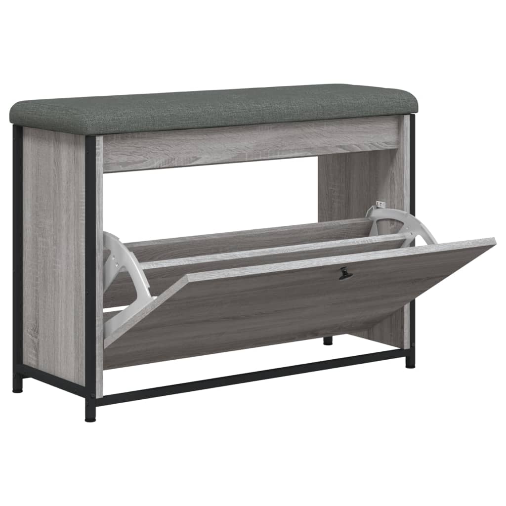Banc à chaussures tiroir rabattable chêne sonoma 82x32x56 cm - XIOS