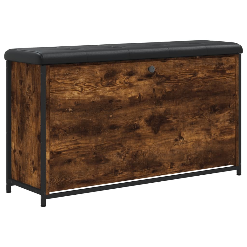 Banc à chaussures tiroir rabattable chêne fumé 102x32x56 cm - XIOS