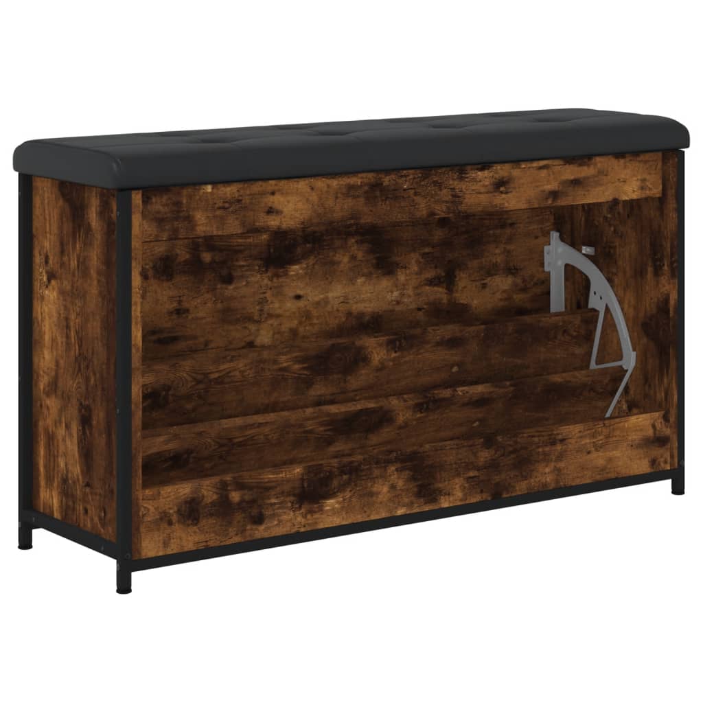 Banc à chaussures tiroir rabattable chêne fumé 102x32x56 cm - XIOS