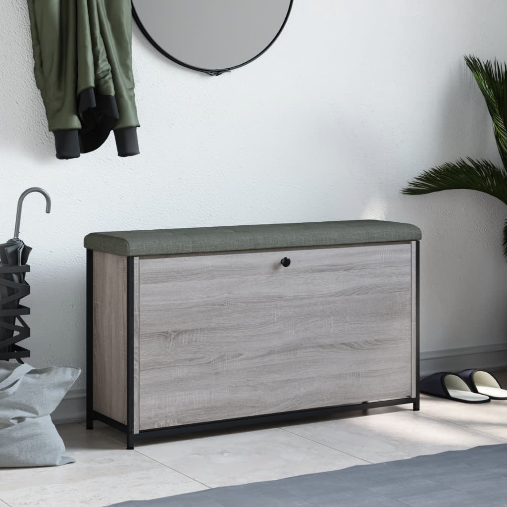 Banc à chaussures tiroir rabattable sonoma gris 102x32x56 cm - XIOS