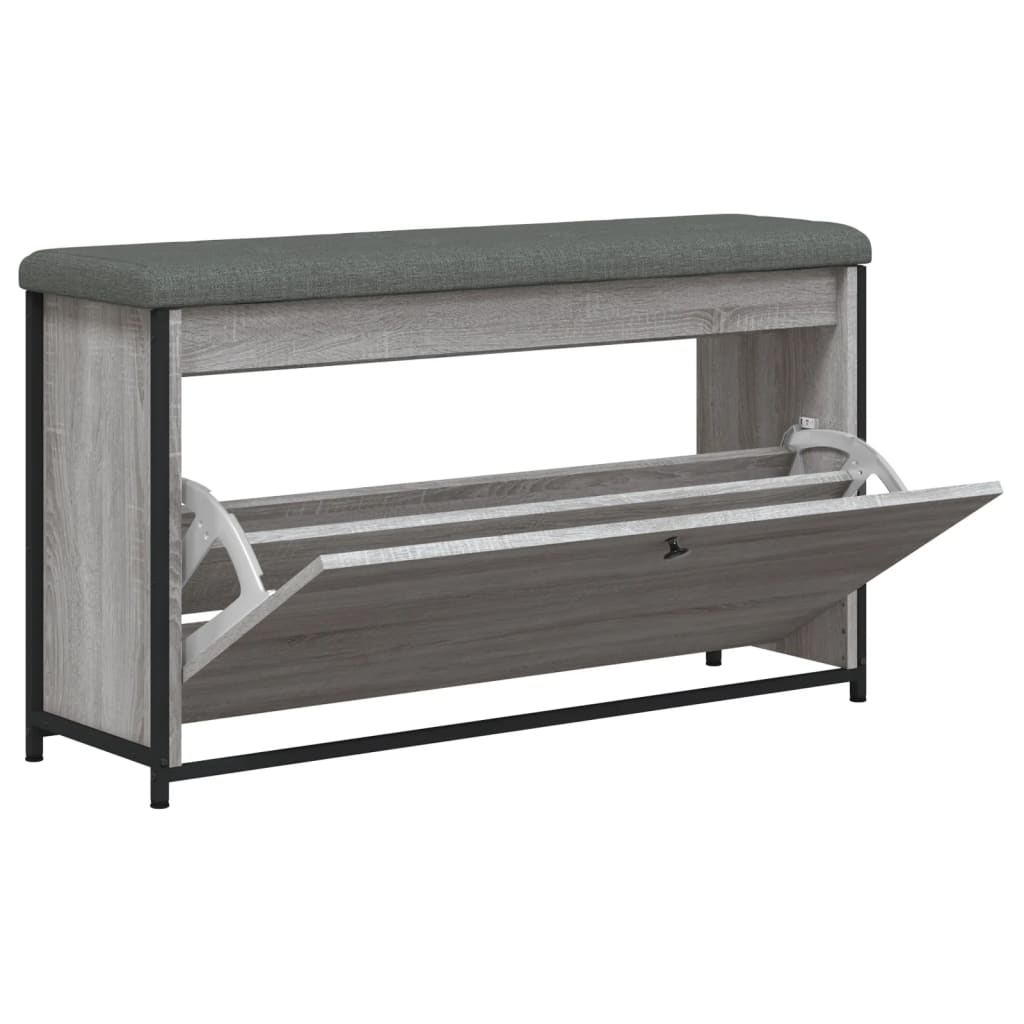 Banc à chaussures tiroir rabattable sonoma gris 102x32x56 cm - XIOS