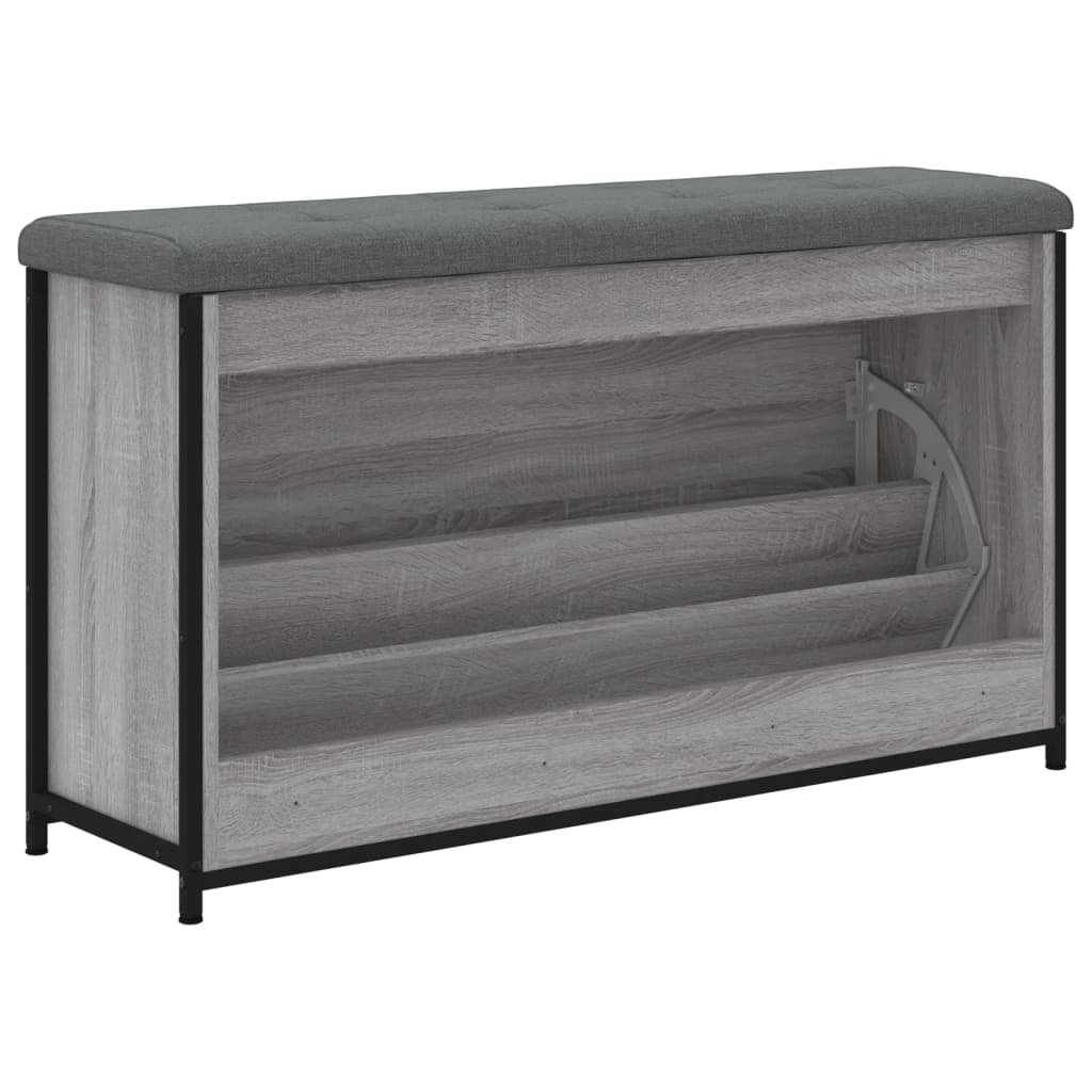 Banc à chaussures tiroir rabattable sonoma gris 102x32x56 cm - XIOS