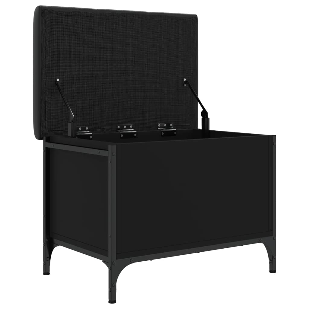 Banc de rangement noir 62x42x45 cm bois d'ingénierie - XIOS