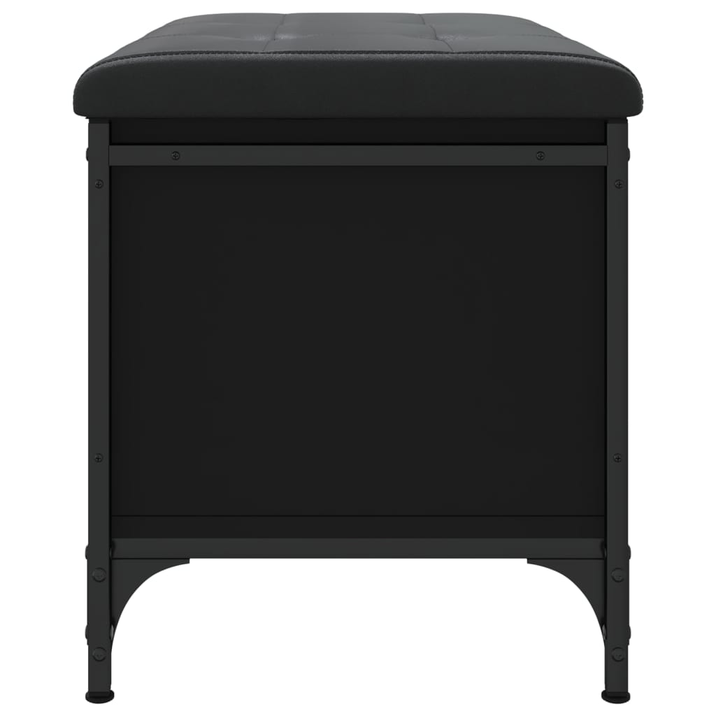 Banc de rangement noir 62x42x45 cm bois d'ingénierie - XIOS