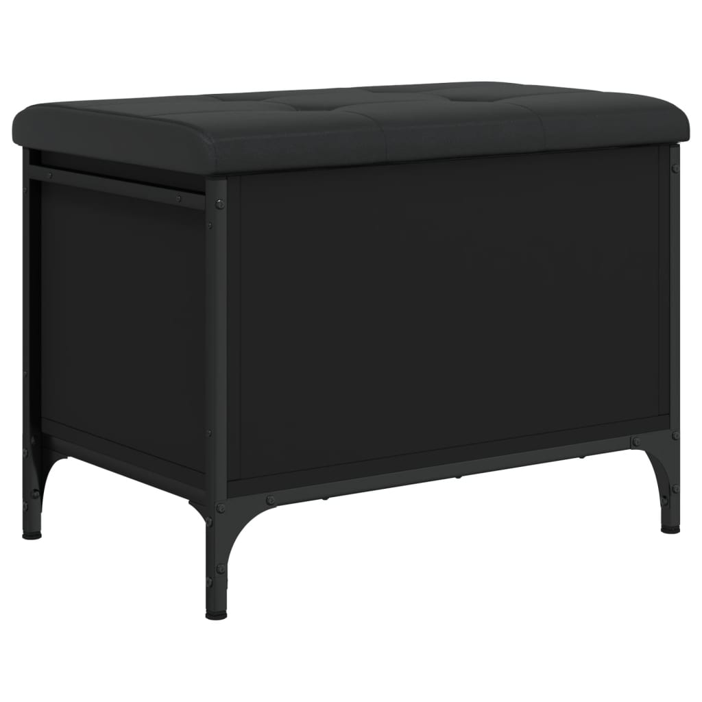 Banc de rangement noir 62x42x45 cm bois d'ingénierie - XIOS