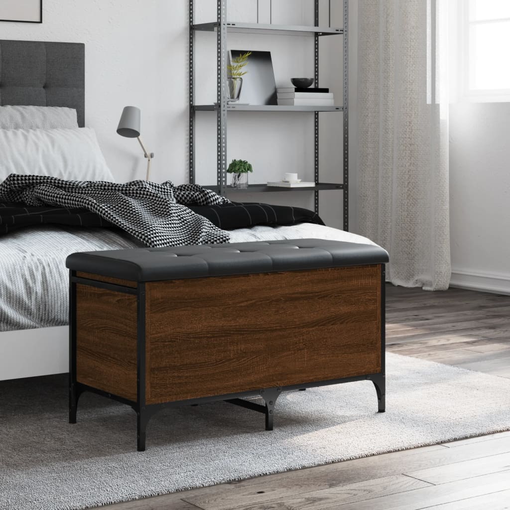 Banc de rangement chêne marron 82x42x45 cm Bois d'ingénierie - XIOS