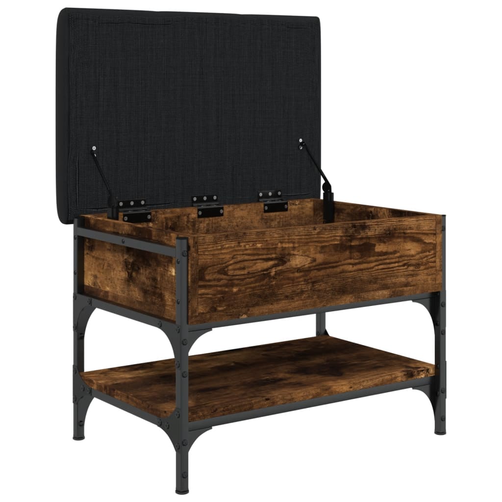 Banc à chaussures chêne fumé 62x42x45 cm bois d'ingénierie - XIOS