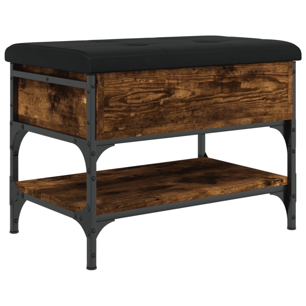 Banc à chaussures chêne fumé 62x42x45 cm bois d'ingénierie - XIOS
