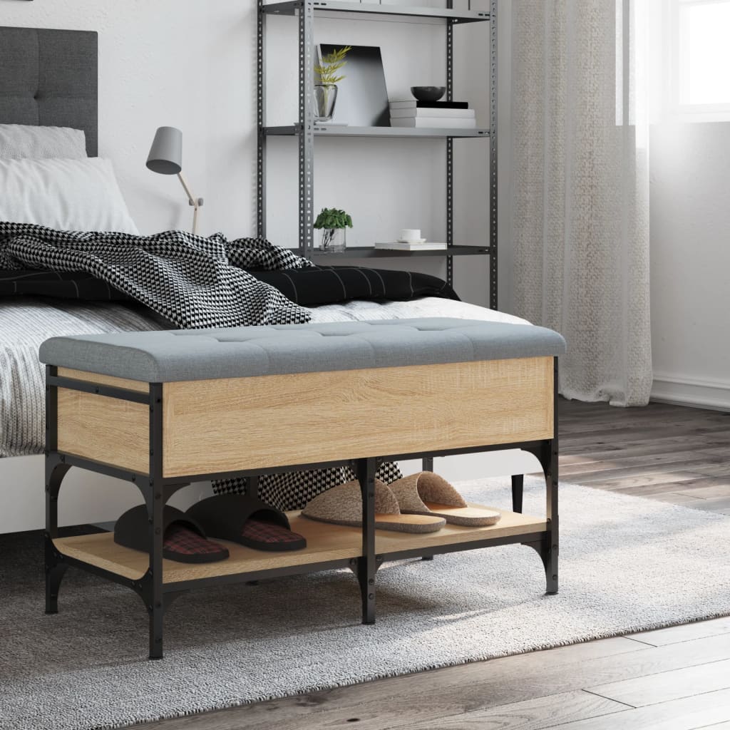 Banc à chaussures chêne sonoma 82x42x45 cm bois d'ingénierie - XIOS
