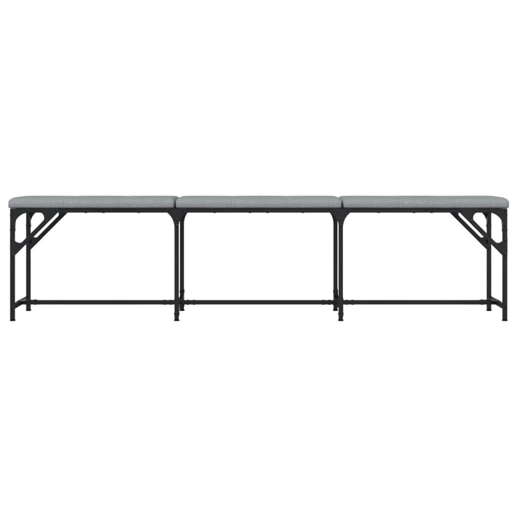 Banc à manger gris clair 186x32x45 cm acier et tissu - XIOS