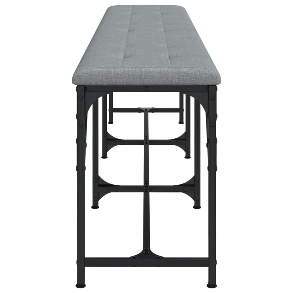 Banc à manger gris clair 186x32x45 cm acier et tissu - XIOS