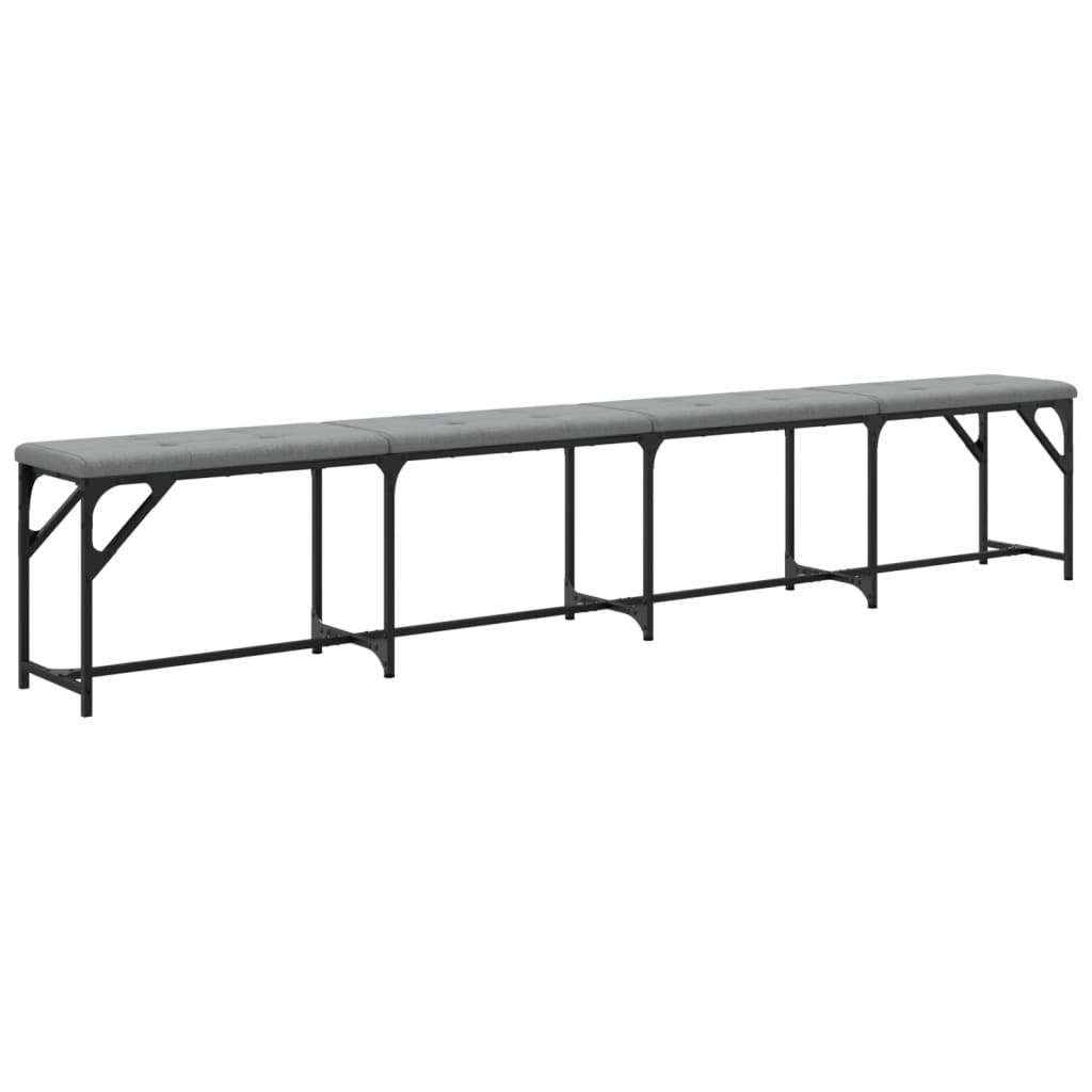 Banc à manger gris clair 248x32x45 cm acier et tissu - XIOS