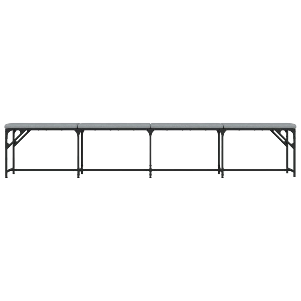 Banc à manger gris clair 248x32x45 cm acier et tissu - XIOS