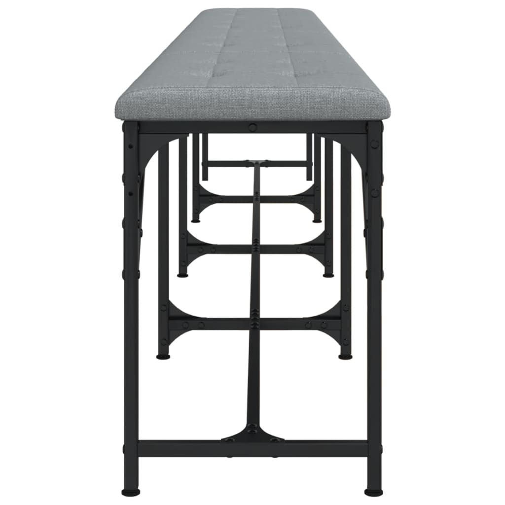 Banc à manger gris clair 248x32x45 cm acier et tissu - XIOS