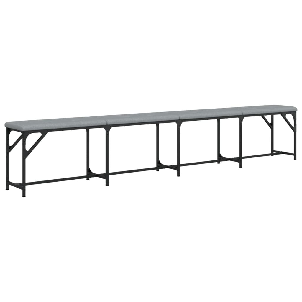 Banc à manger gris clair 248x32x45 cm acier et tissu - XIOS