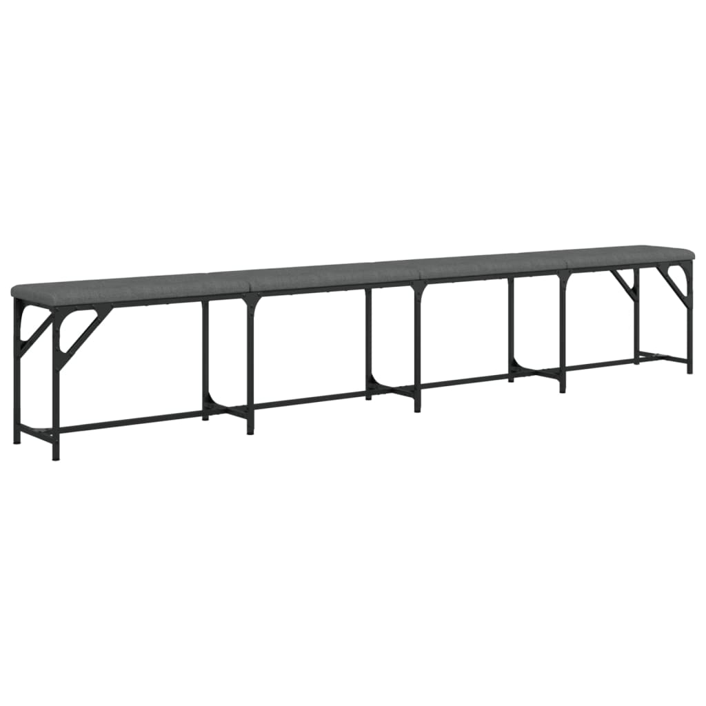 Banc à manger gris foncé 248x32x45 cm acier et tissu - XIOS