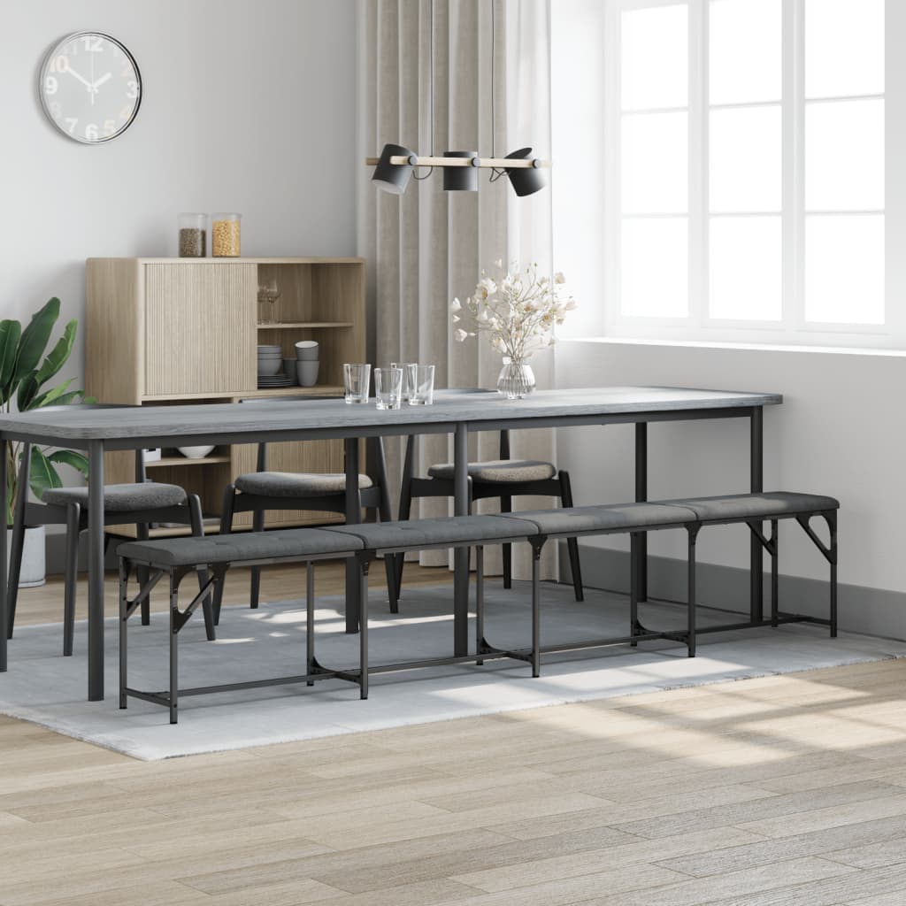 Banc à manger gris foncé 248x32x45 cm acier et tissu - XIOS