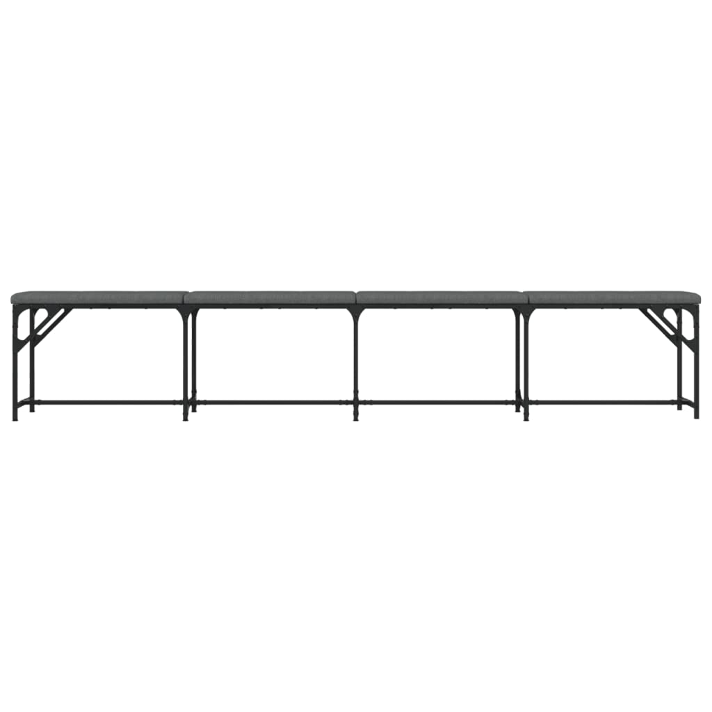 Banc à manger gris foncé 248x32x45 cm acier et tissu - XIOS